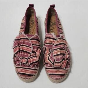 SAM Edelman Pink Black Pattern Cabrera Fabric Espadrille Women's US 8.5M‎